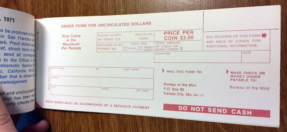 1971-Eisenhower-Silver-Dollar-US-Mint-Order-Form---Scans-And-Pictures